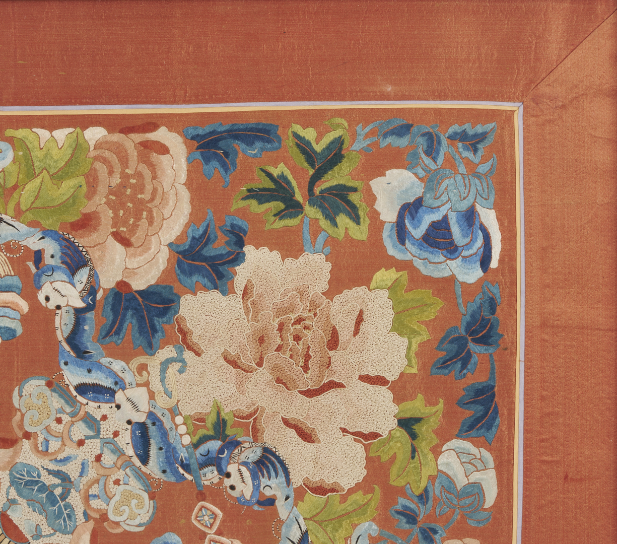Lot 25: 3 Chinese Forbidden Stitch Silk Embroideries, Framed