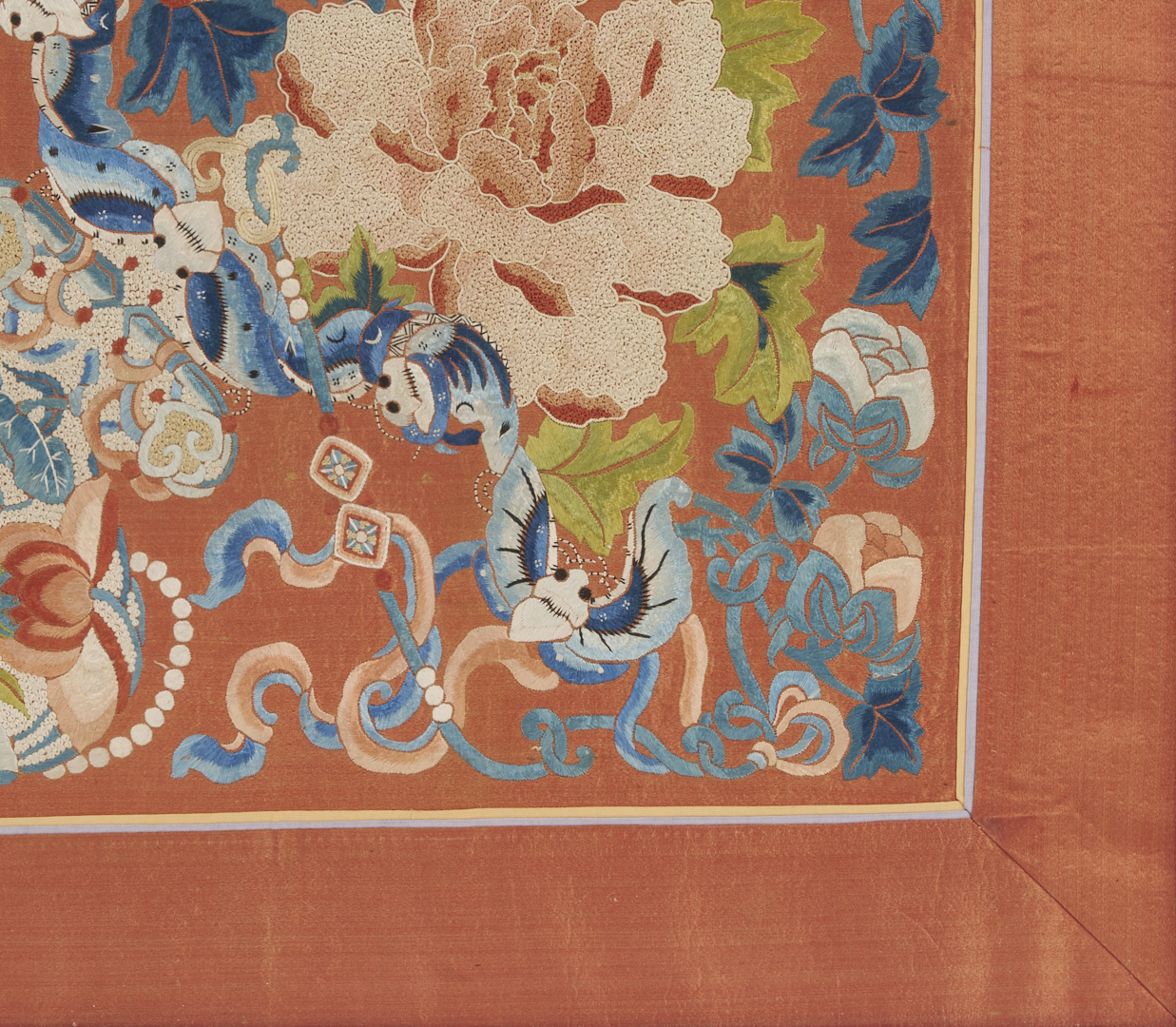 Lot 25: 3 Chinese Forbidden Stitch Silk Embroideries, Framed
