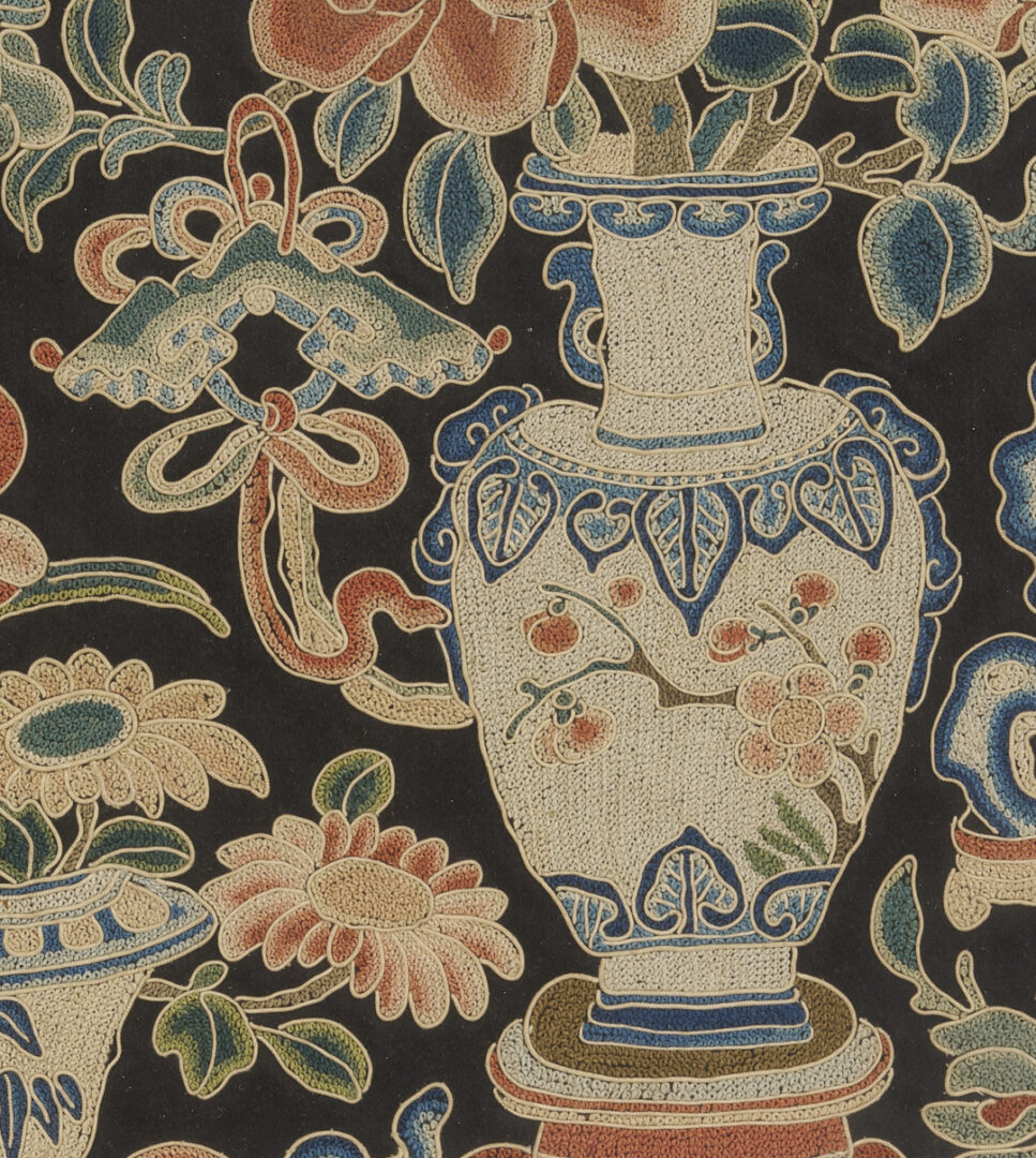 Lot 25: 3 Chinese Forbidden Stitch Silk Embroideries, Framed