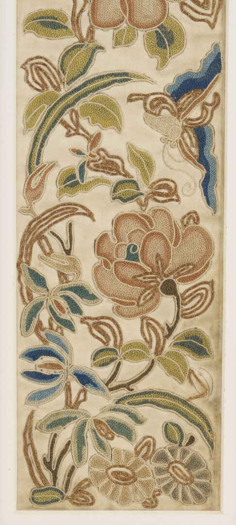 Lot 25: 3 Chinese Forbidden Stitch Silk Embroideries, Framed