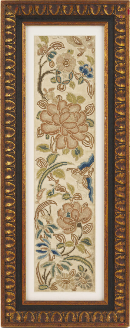 Lot 25: 3 Chinese Forbidden Stitch Silk Embroideries, Framed