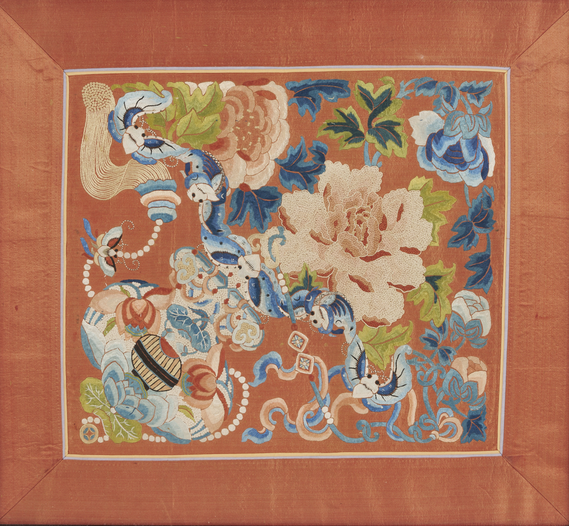 Lot 25: 3 Chinese Forbidden Stitch Silk Embroideries, Framed