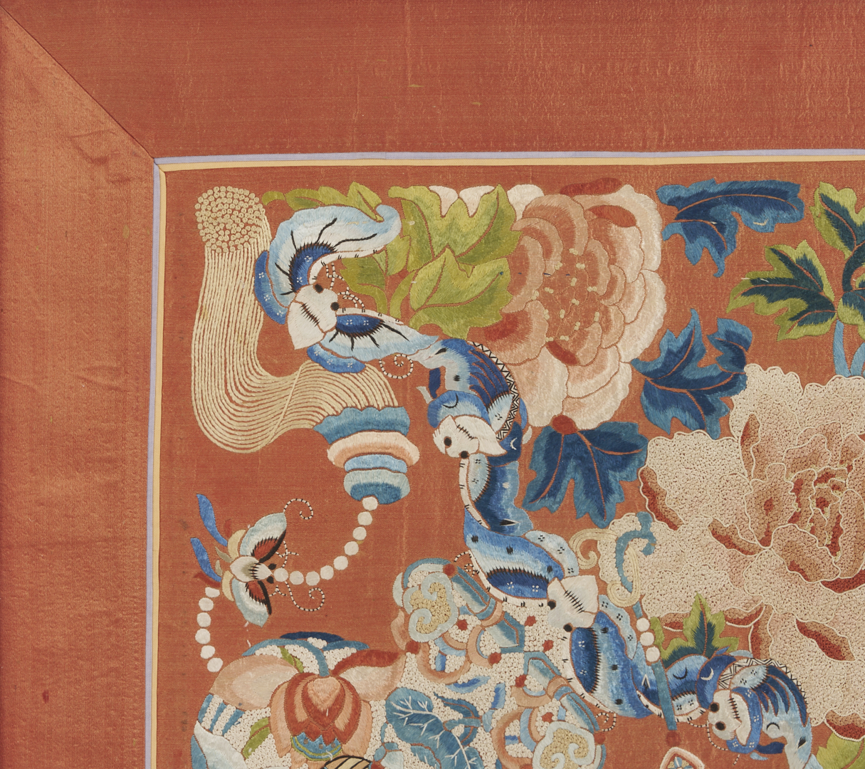 Lot 25: 3 Chinese Forbidden Stitch Silk Embroideries, Framed
