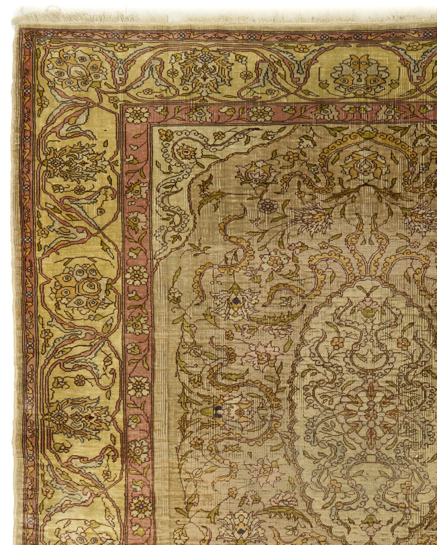 Lot 260: Antique Turkish Silk on Silk Hereke Rug