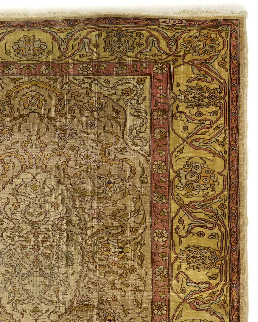 Lot 260: Antique Turkish Silk on Silk Hereke Rug
