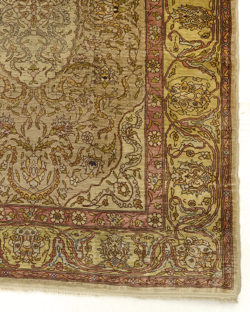 Lot 260: Antique Turkish Silk on Silk Hereke Rug