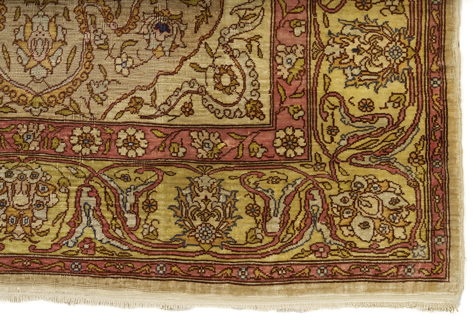 Lot 260: Antique Turkish Silk on Silk Hereke Rug