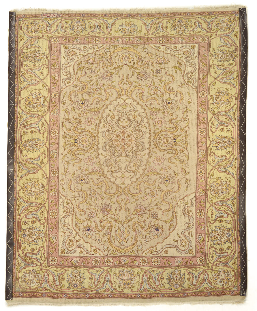 Lot 260: Antique Turkish Silk on Silk Hereke Rug