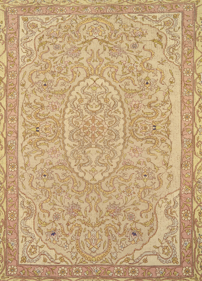Lot 260: Antique Turkish Silk on Silk Hereke Rug