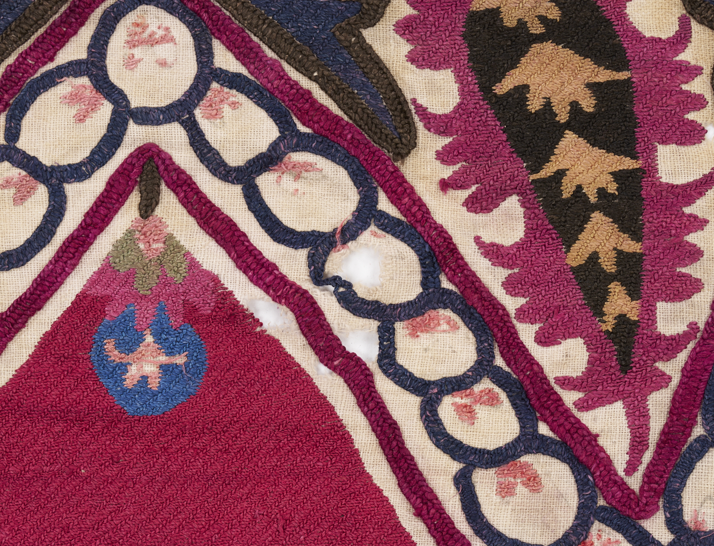 Lot 261: Uzbek Suzani Embroidered Textile, 7 ft x 10 ft