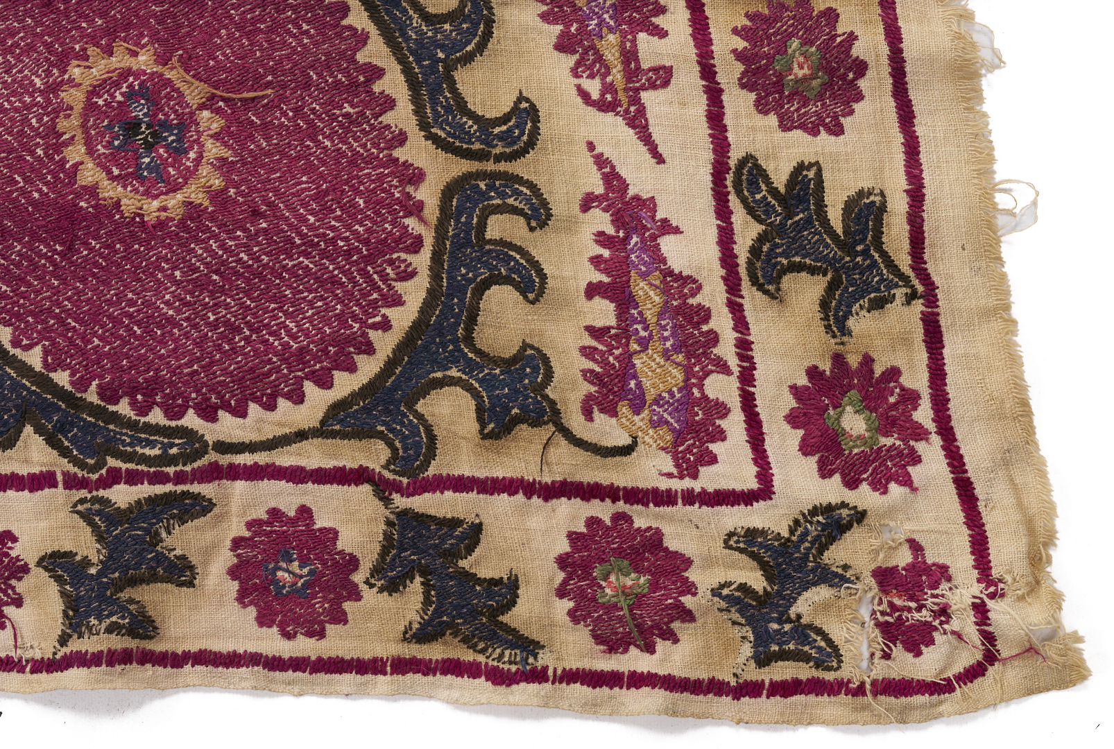 Lot 261: Uzbek Suzani Embroidered Textile, 7 ft x 10 ft