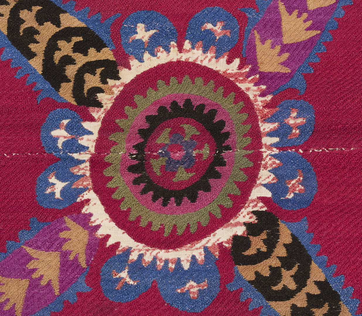 Lot 261: Uzbek Suzani Embroidered Textile, 7 ft x 10 ft