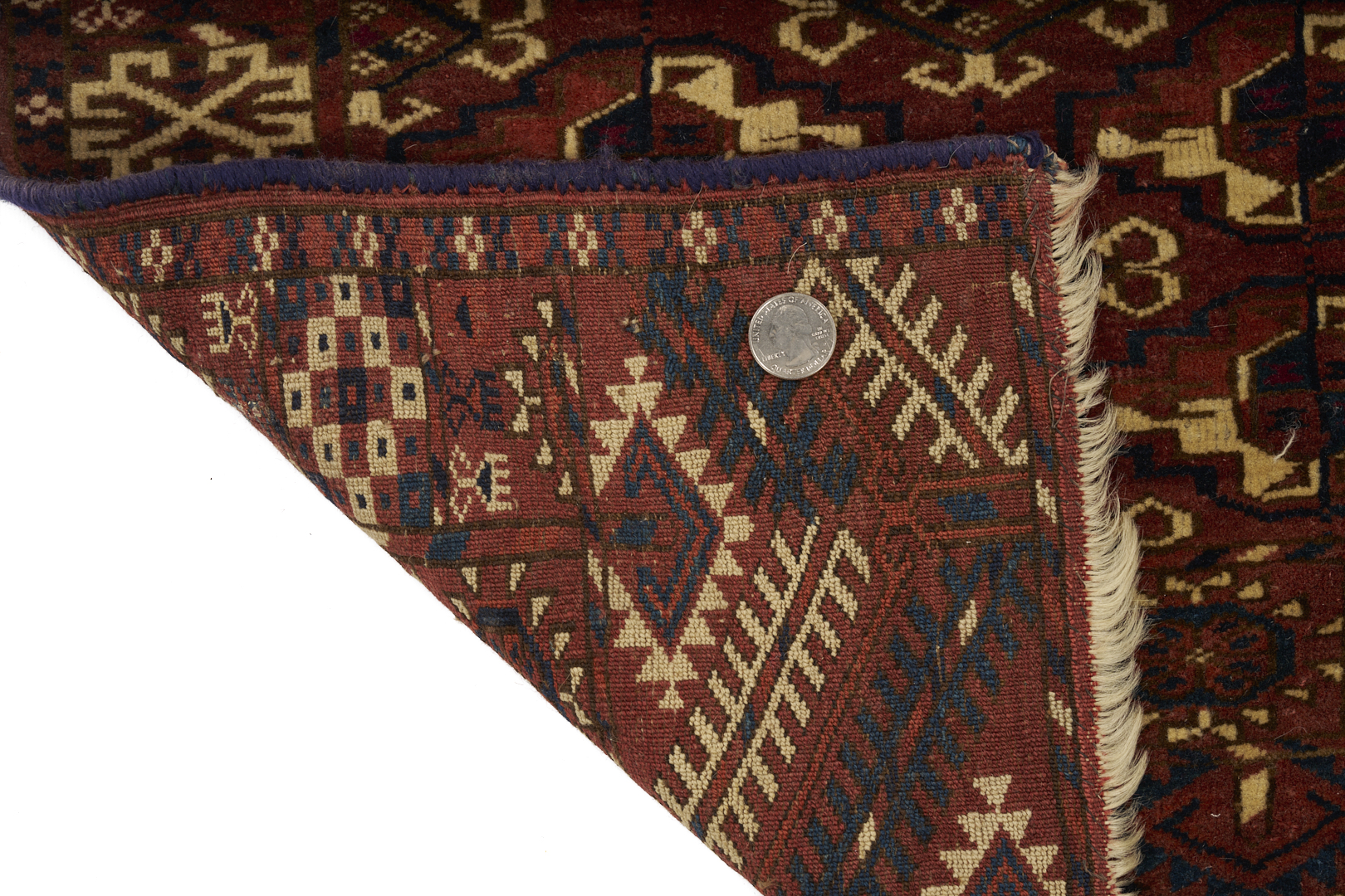 Lot 263: Tekke Turkman Floor Rug & Baluch Prayer Rug