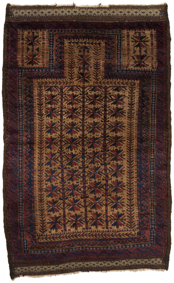 Lot 263: Tekke Turkman Floor Rug & Baluch Prayer Rug