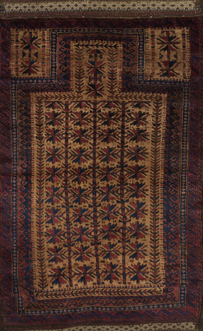 Lot 263: Tekke Turkman Floor Rug & Baluch Prayer Rug