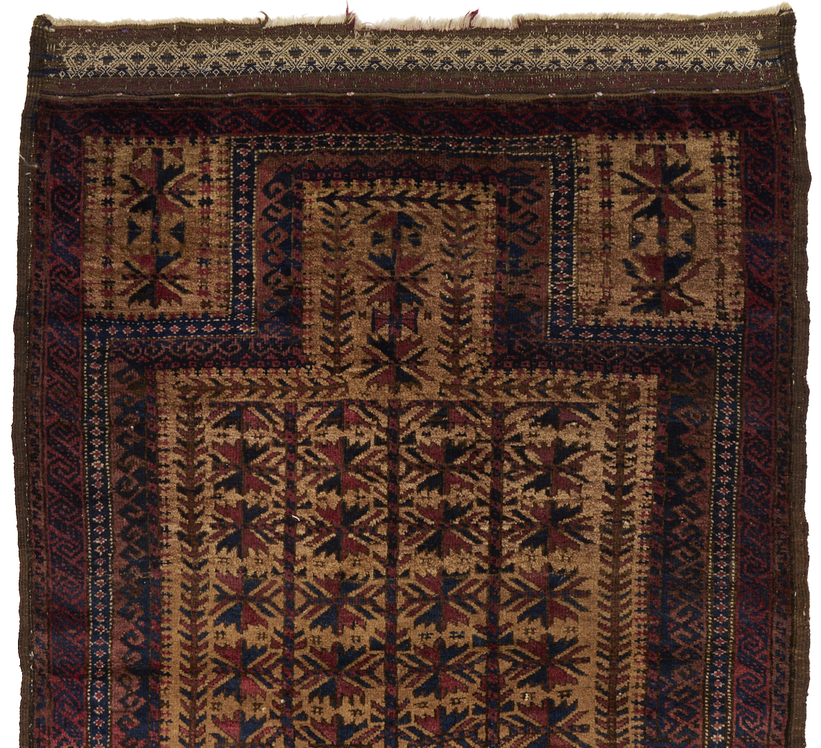 Lot 263: Tekke Turkman Floor Rug & Baluch Prayer Rug