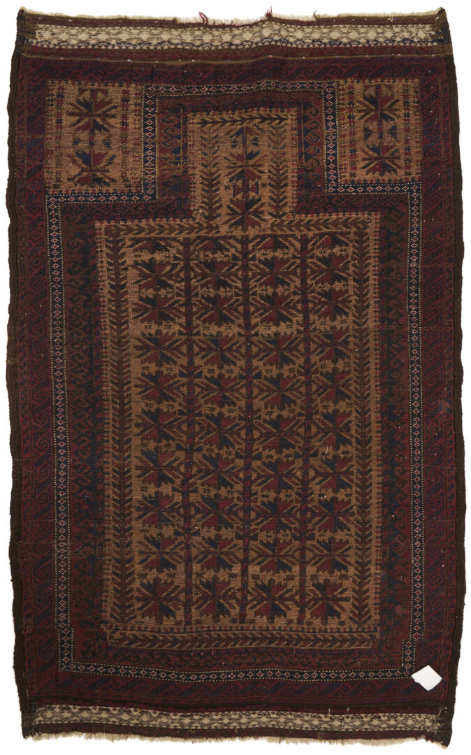 Lot 263: Tekke Turkman Floor Rug & Baluch Prayer Rug