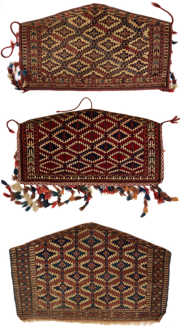 Lot 265: 3 Antique Turkman Yomud Asmalyk Textiles