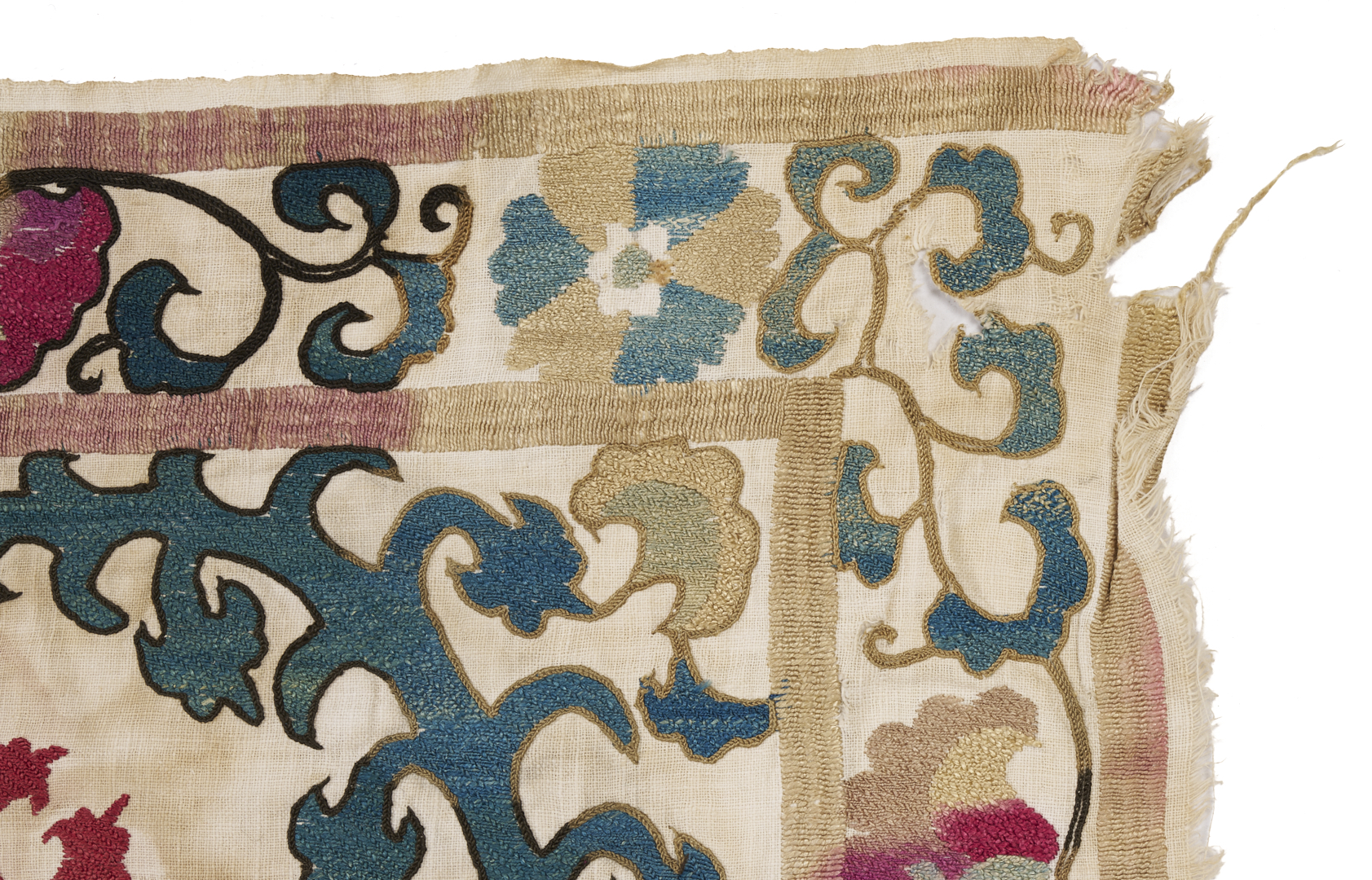 Lot 266: Uzbek Suzani Embroidered Textile, 8ft x 5ft