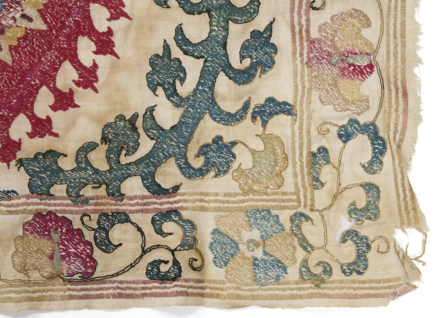 Lot 266: Uzbek Suzani Embroidered Textile, 8ft x 5ft