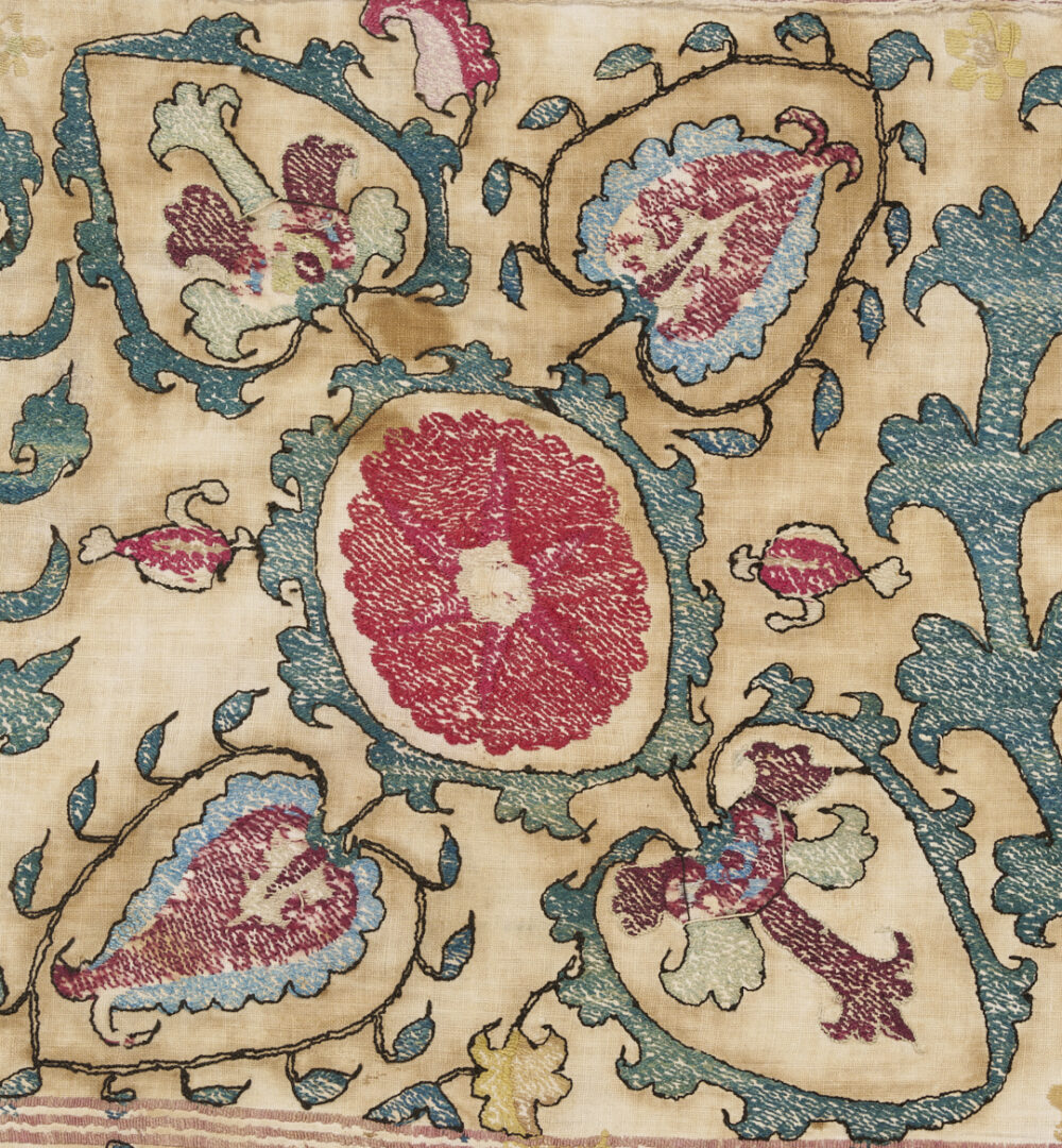 Lot 266: Uzbek Suzani Embroidered Textile, 8ft x 5ft