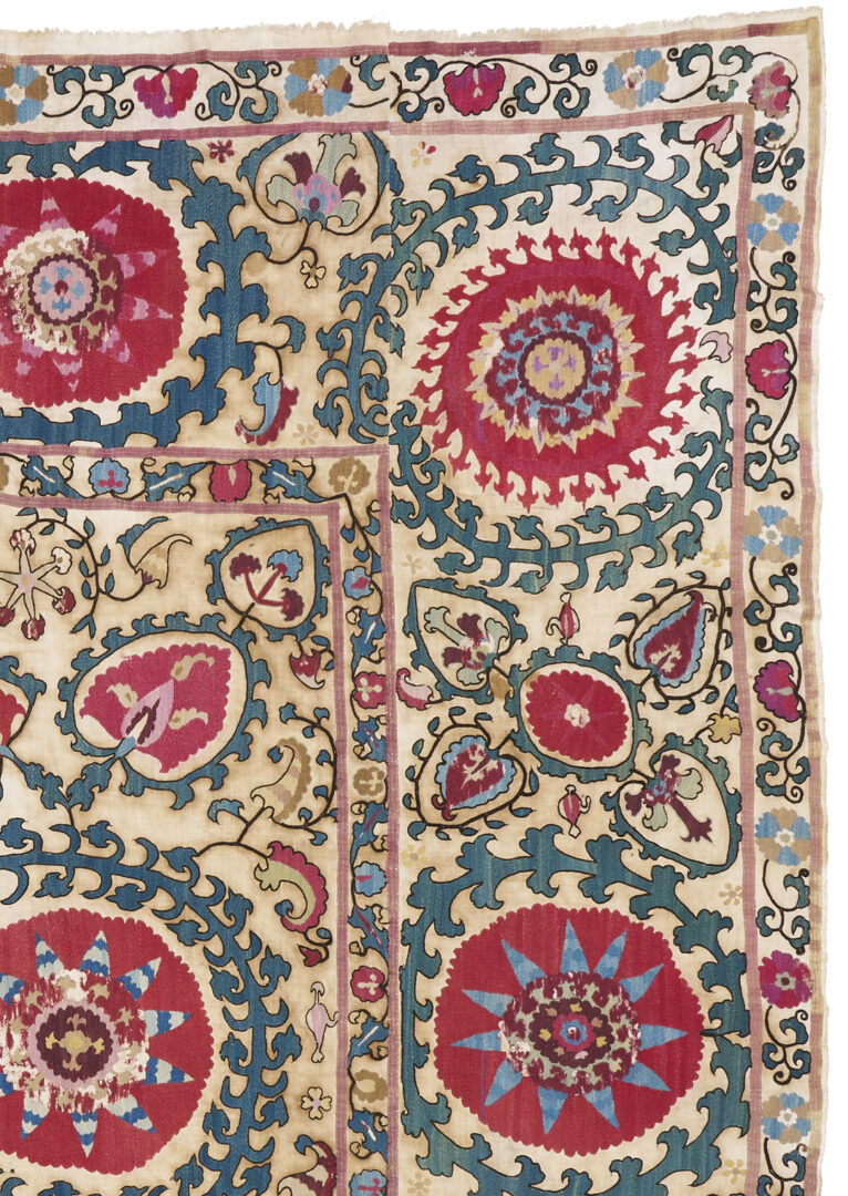Lot 266: Uzbek Suzani Embroidered Textile, 8ft x 5ft
