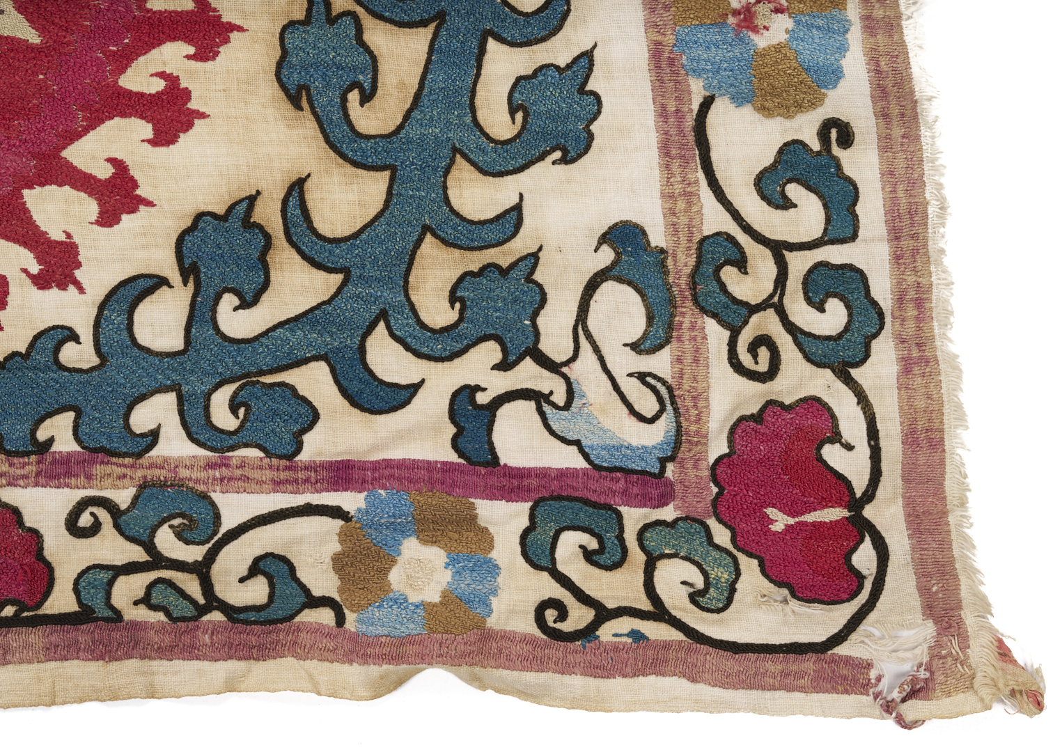 Lot 266: Uzbek Suzani Embroidered Textile, 8ft x 5ft