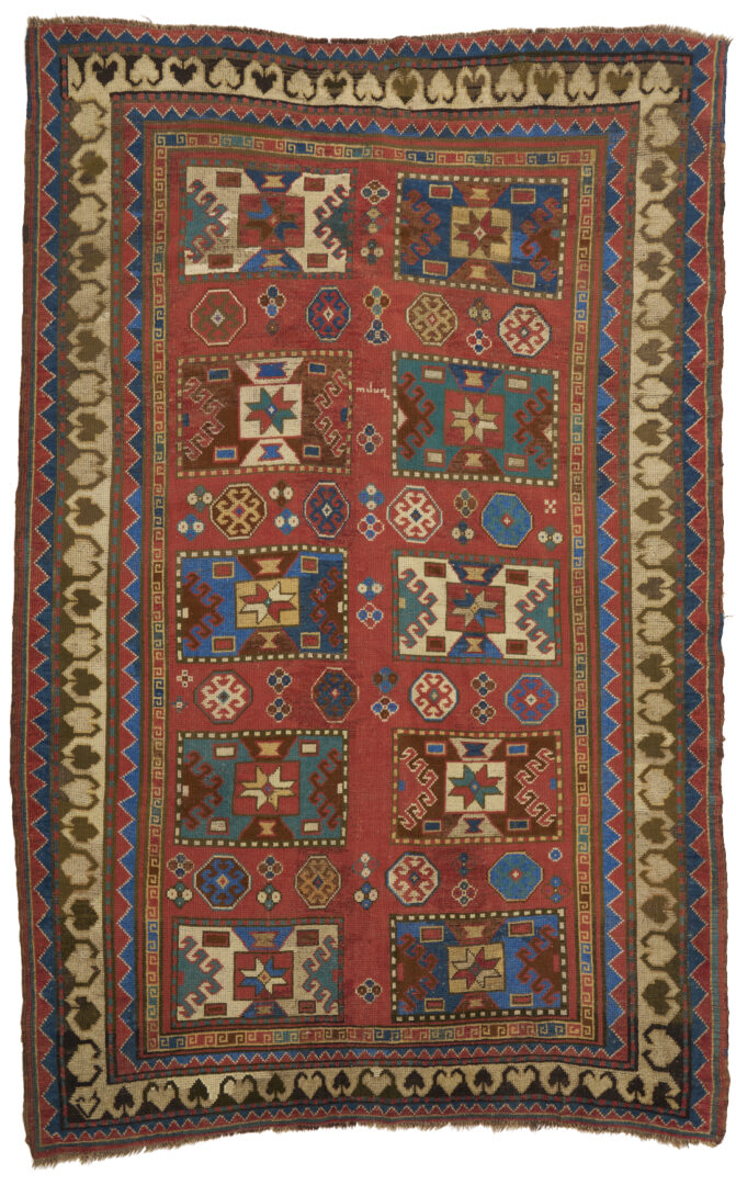 Lot 268: Antique Caucasian Kazak Area Rug, 5 x 7