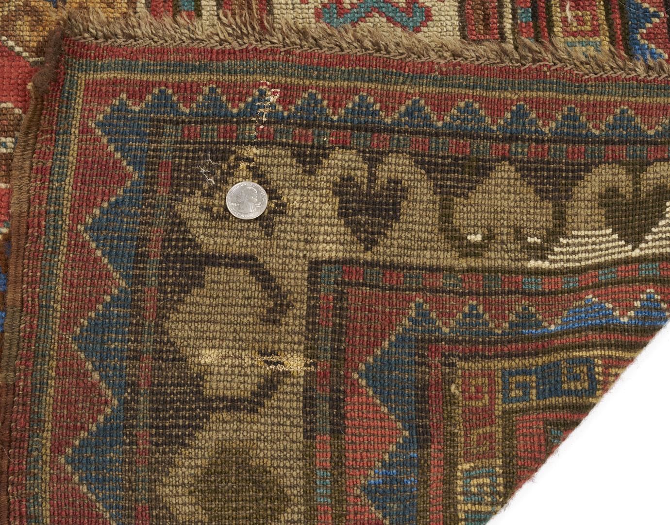 Lot 268: Antique Caucasian Kazak Area Rug, 5 x 7