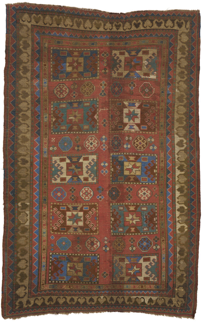 Lot 268: Antique Caucasian Kazak Area Rug, 5 x 7