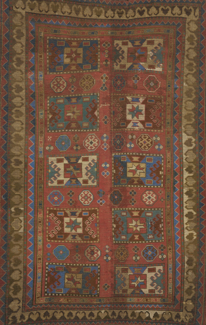 Lot 268: Antique Caucasian Kazak Area Rug, 5 x 7