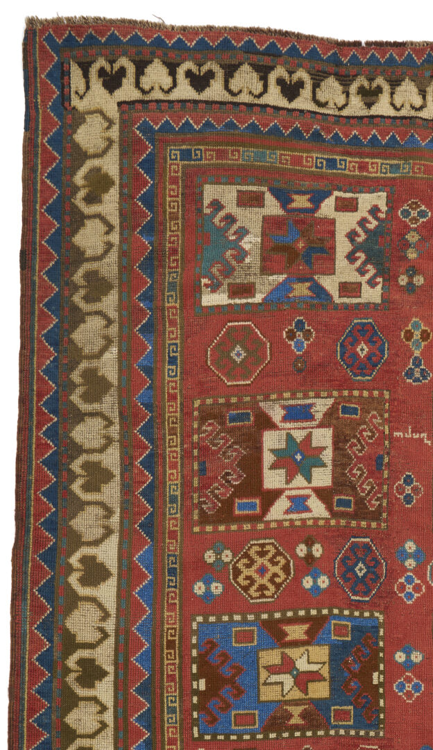 Lot 268: Antique Caucasian Kazak Area Rug, 5 x 7