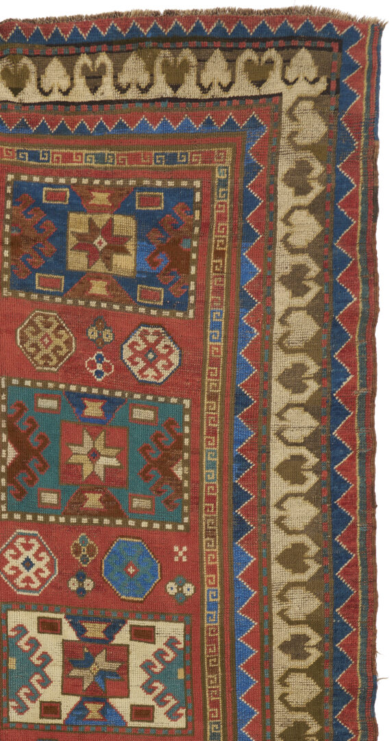 Lot 268: Antique Caucasian Kazak Area Rug, 5 x 7