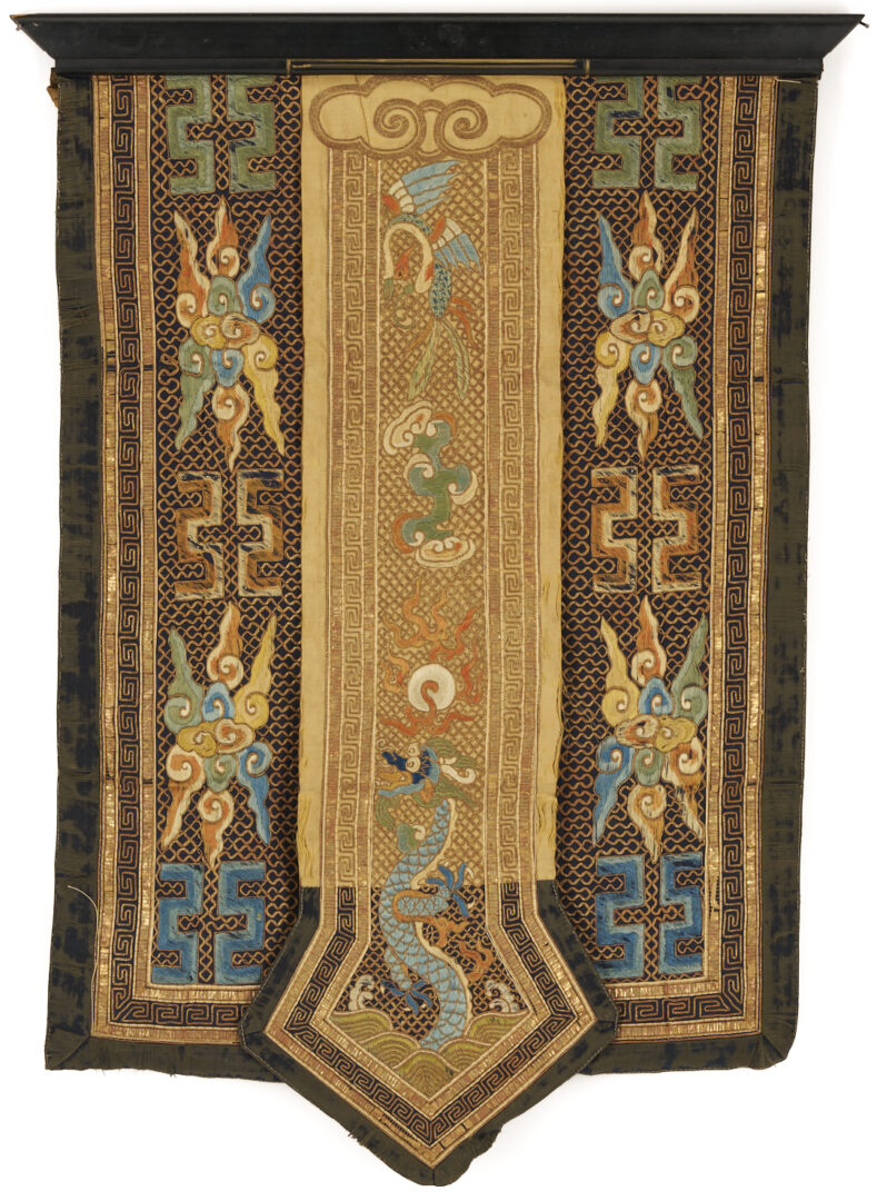 Lot 26: 3 Chinese Embroideries Incl. Dragons, Forbidden Stitch