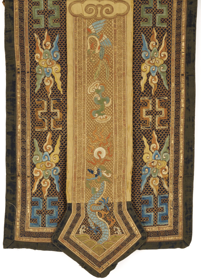 Lot 26: 3 Chinese Embroideries Incl. Dragons, Forbidden Stitch