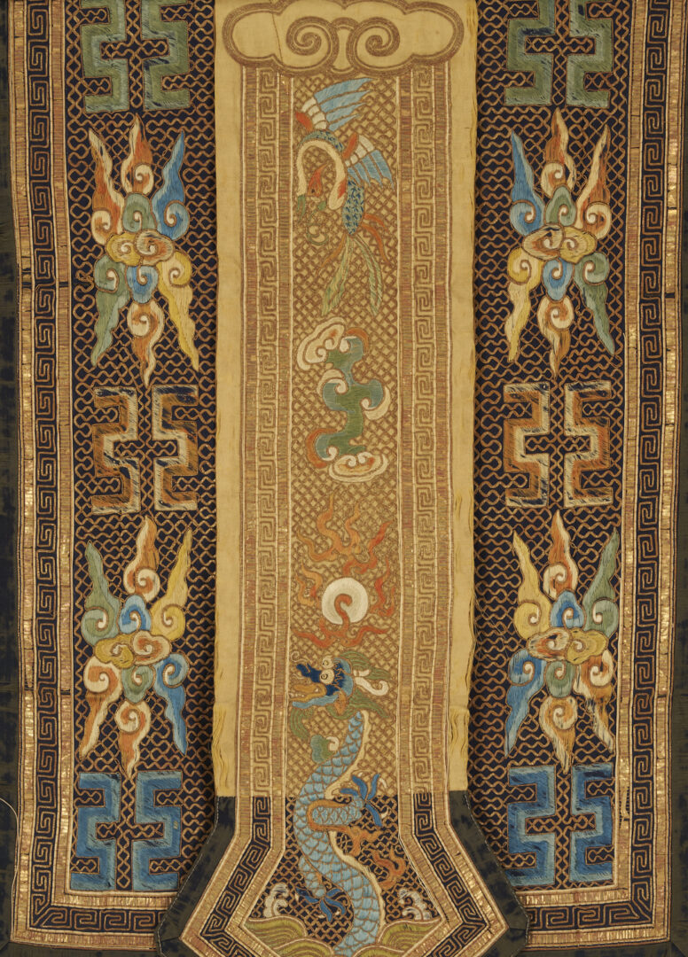 Lot 26: 3 Chinese Embroideries Incl. Dragons, Forbidden Stitch