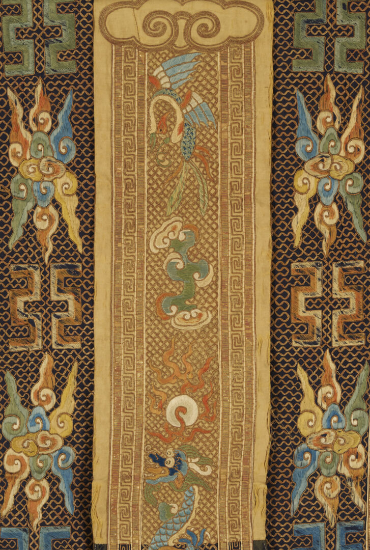 Lot 26: 3 Chinese Embroideries Incl. Dragons, Forbidden Stitch