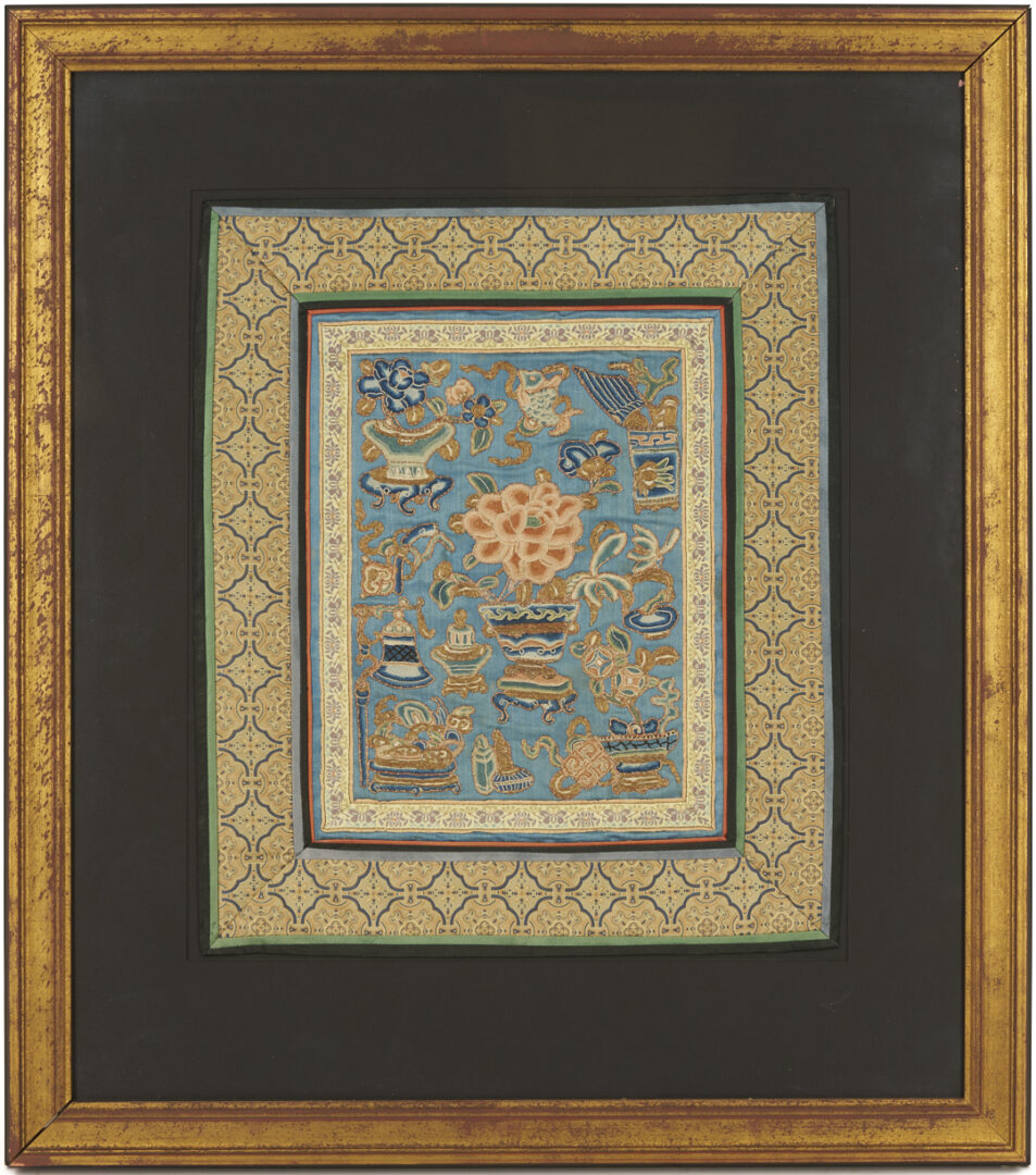 Lot 26: 3 Chinese Embroideries Incl. Dragons, Forbidden Stitch