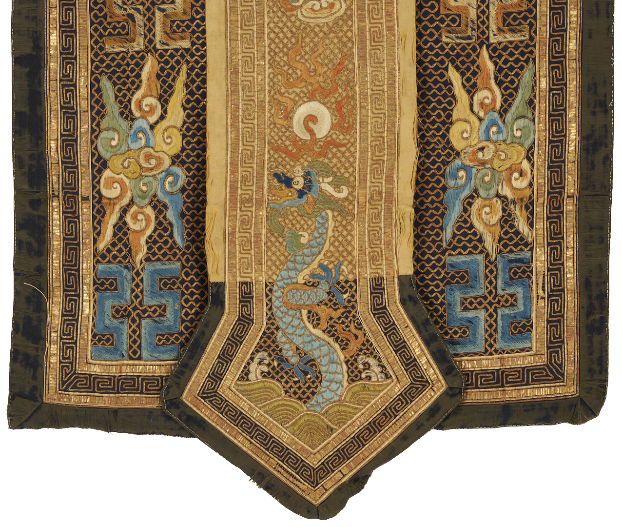 Lot 26: 3 Chinese Embroideries Incl. Dragons, Forbidden Stitch