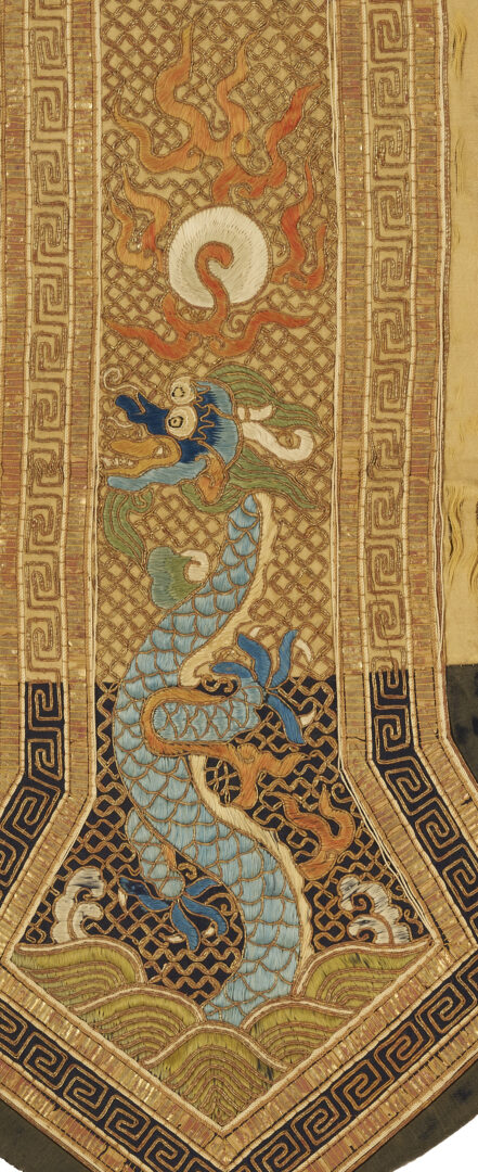 Lot 26: 3 Chinese Embroideries Incl. Dragons, Forbidden Stitch