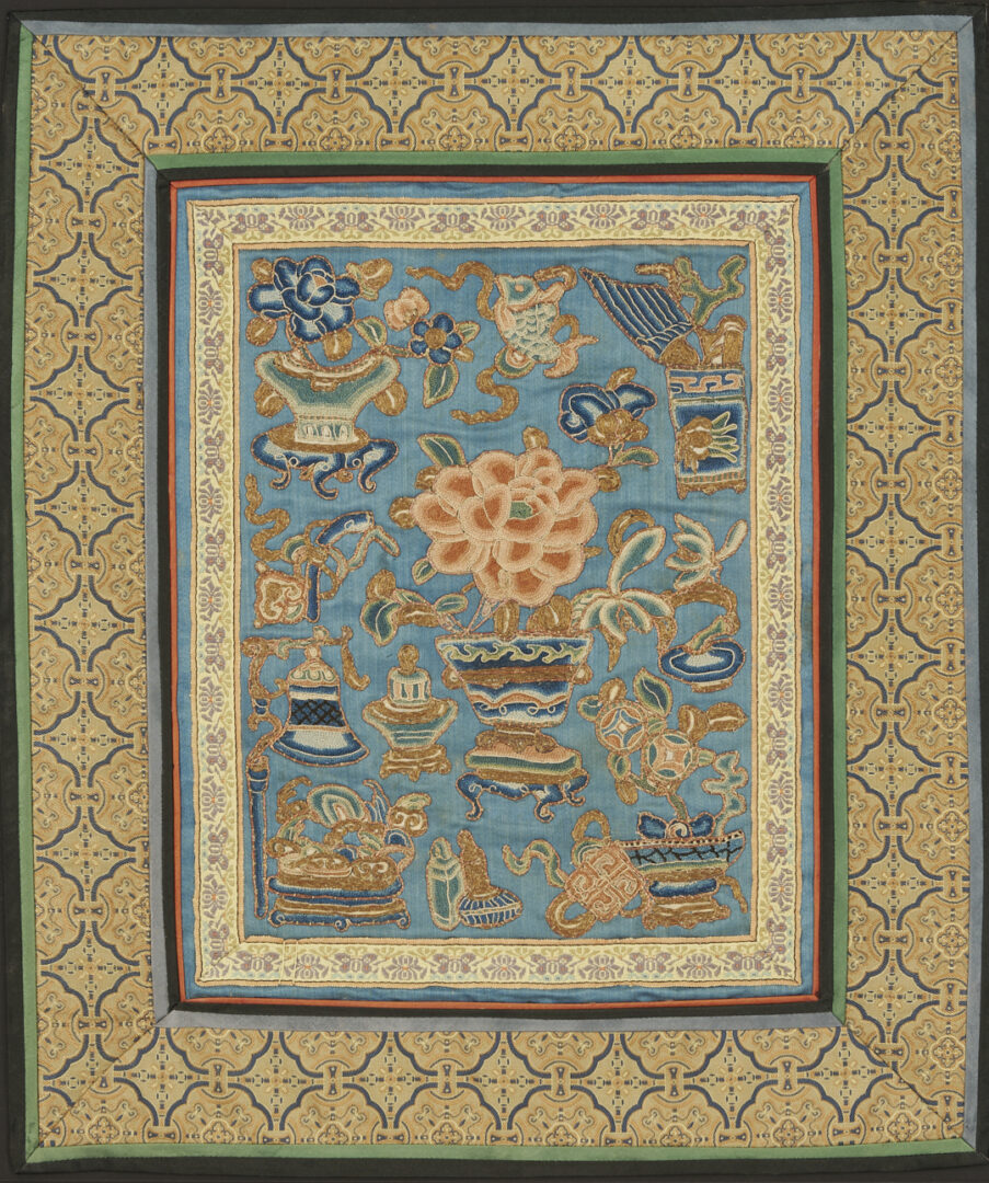 Lot 26: 3 Chinese Embroideries Incl. Dragons, Forbidden Stitch