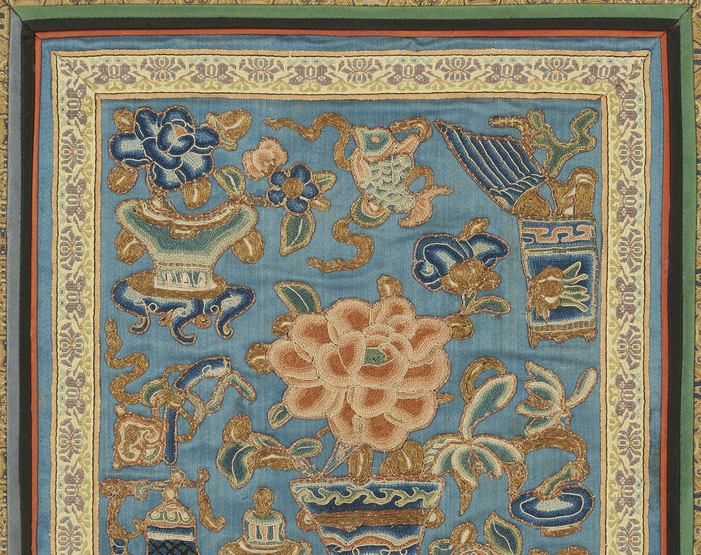Lot 26: 3 Chinese Embroideries Incl. Dragons, Forbidden Stitch