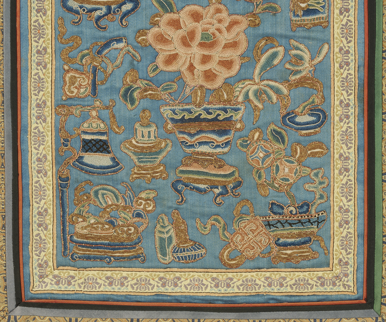 Lot 26: 3 Chinese Embroideries Incl. Dragons, Forbidden Stitch