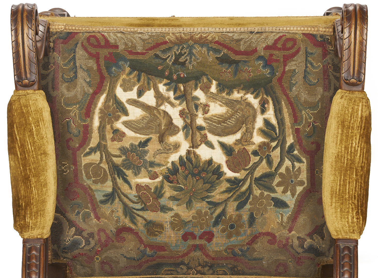 Lot 270: Pr. Needlework Upholstered Baroque Style Armchairs