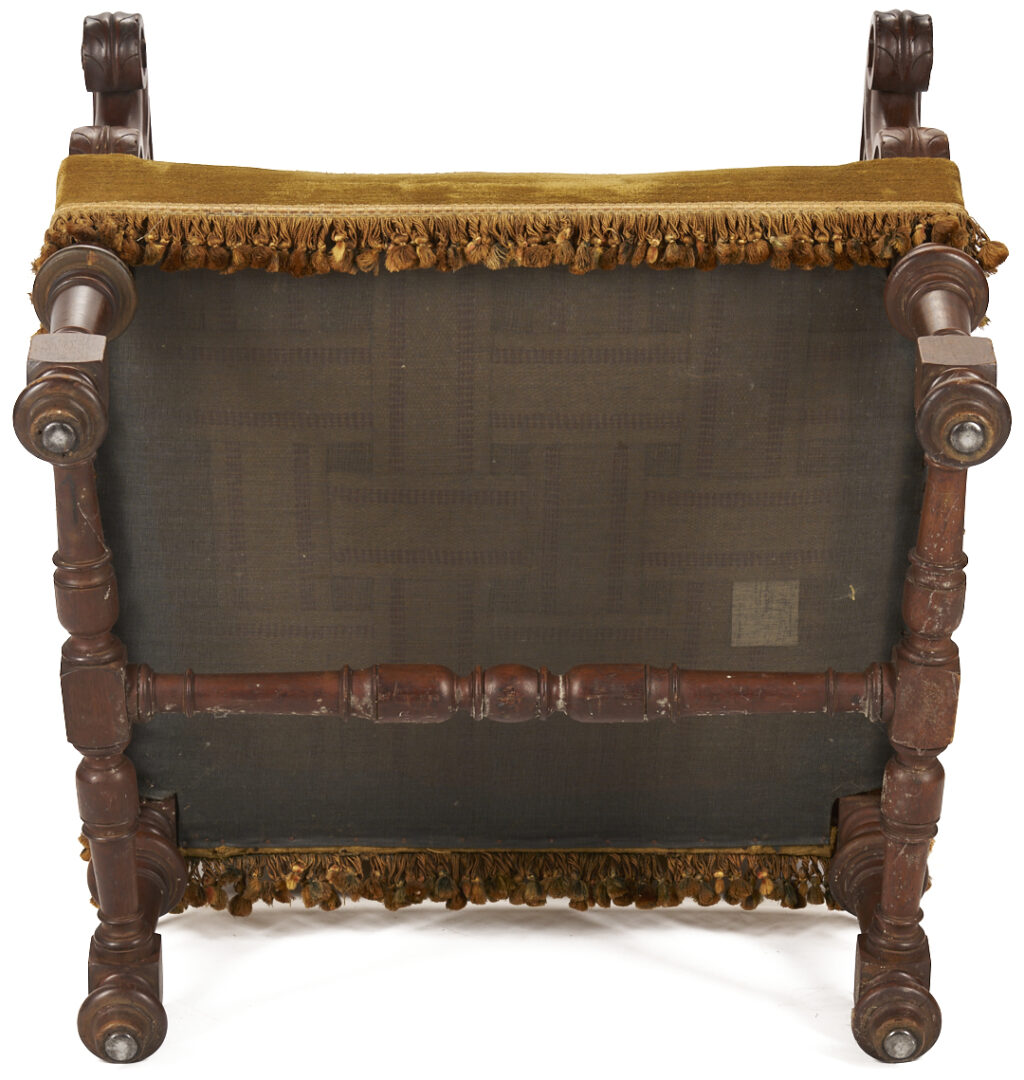 Lot 270: Pr. Needlework Upholstered Baroque Style Armchairs