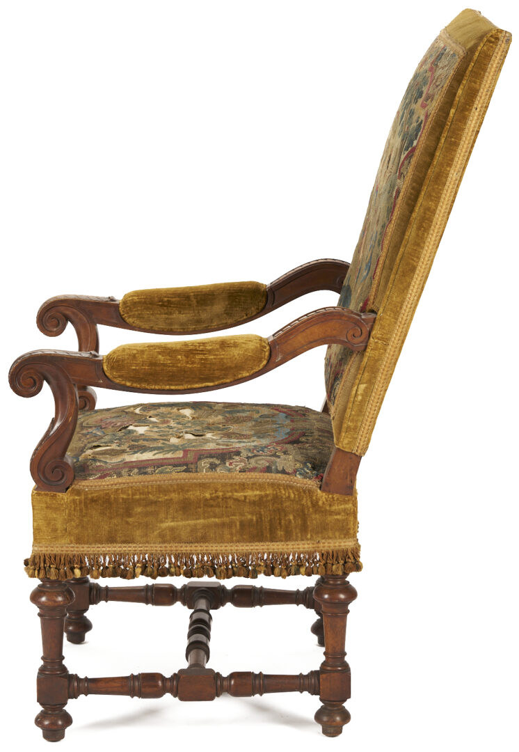 Lot 270: Pr. Needlework Upholstered Baroque Style Armchairs