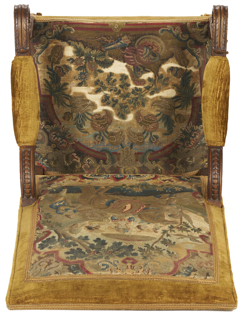 Lot 270: Pr. Needlework Upholstered Baroque Style Armchairs