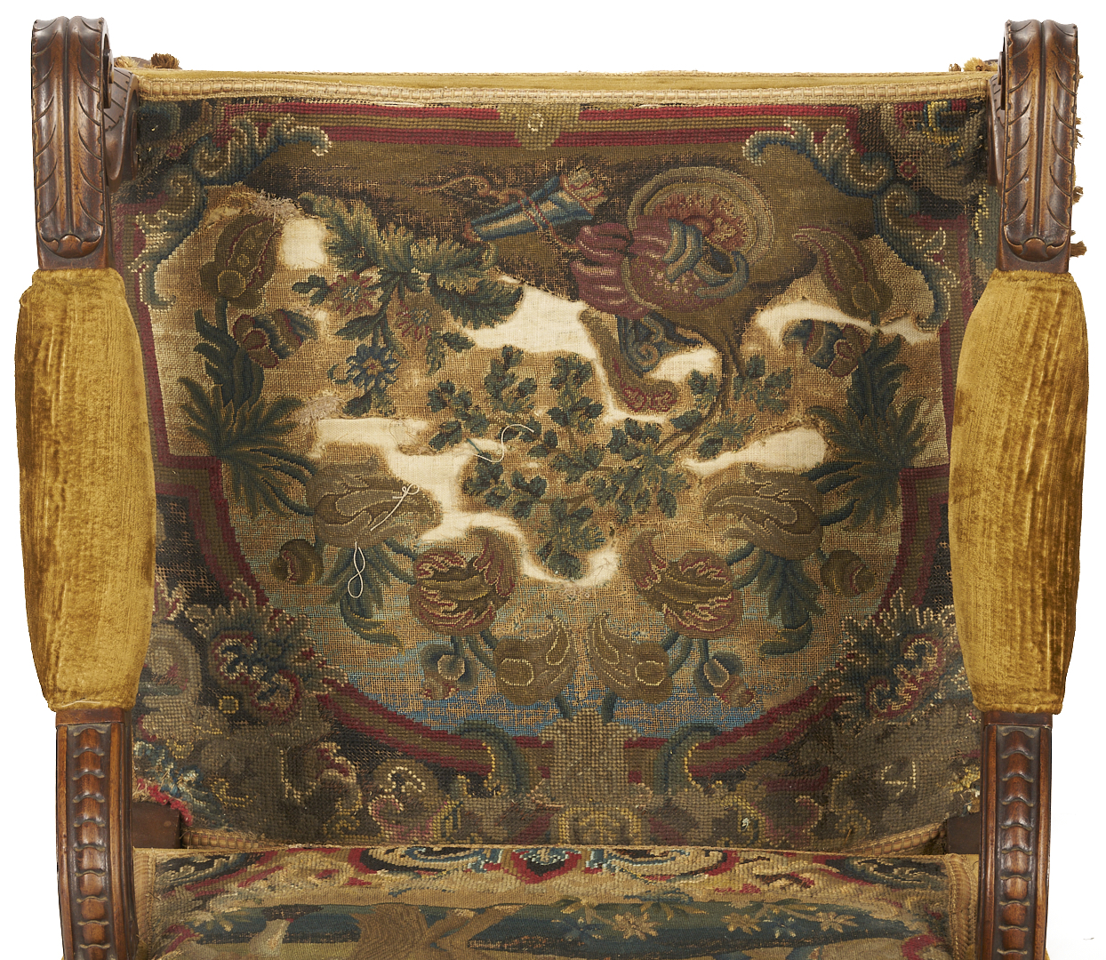 Lot 270: Pr. Needlework Upholstered Baroque Style Armchairs