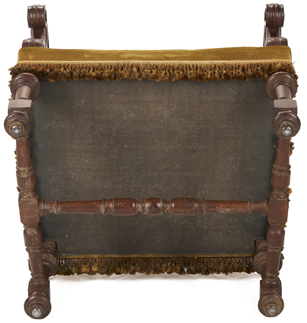 Lot 270: Pr. Needlework Upholstered Baroque Style Armchairs