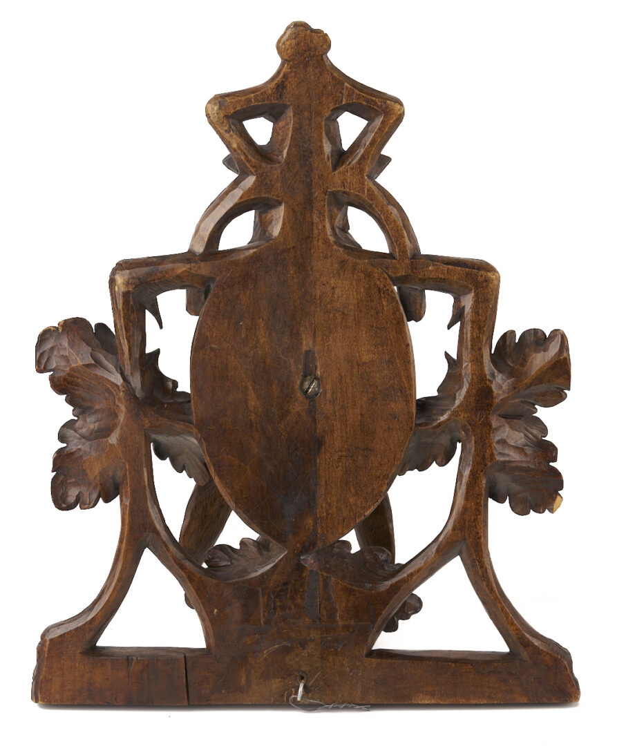 Lot 271: Black Forest Carved Stag Head and Mounted Antlers